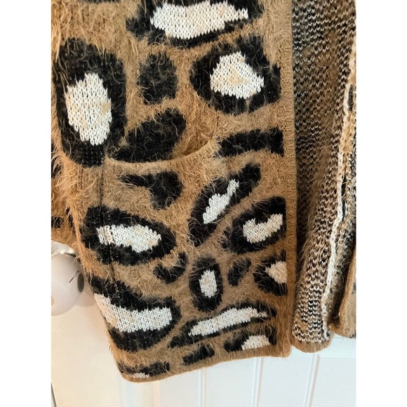 Show‎ Me Your Mumu Mellow Cozi Cardi Open Sweater Leopard Long Medium - Picture 4 of 7